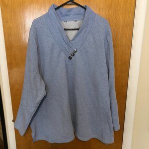 Ulla Popken Draped Collar Swingy Sweatshirt Women's Plus Size 3X-4X